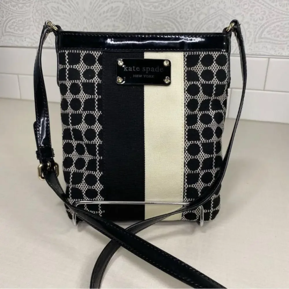 Kate Spade -Black/Cream Geometric Crossbody